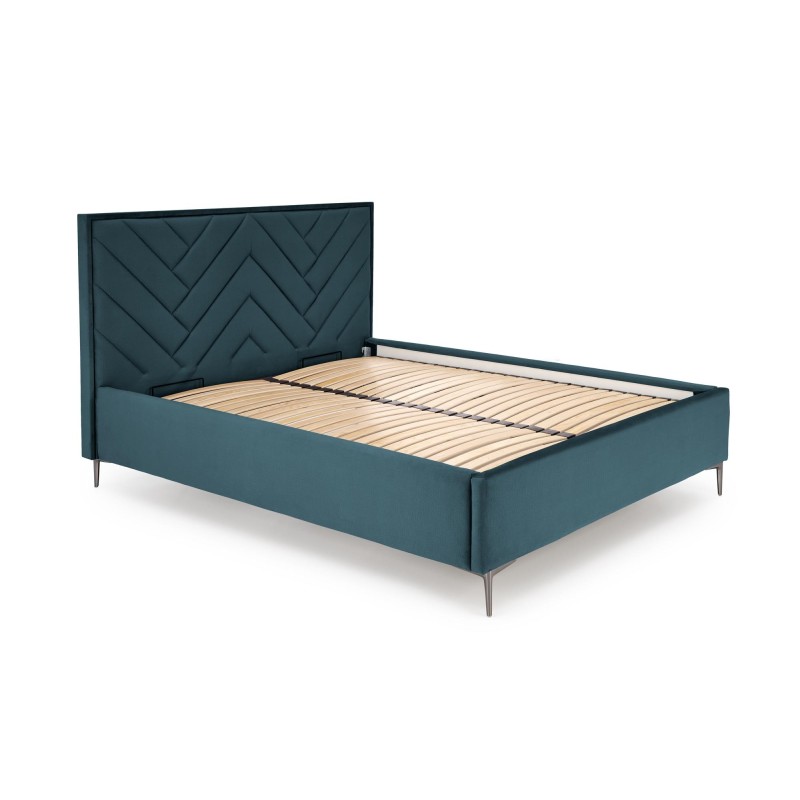 'MODULO W1 Bed 160 - Dark Green Headboard, Monolith 37 Upholstery' 'MODULO W1 Bed 160 - Dark Green Headboard, Monolith 37 Upholstery'