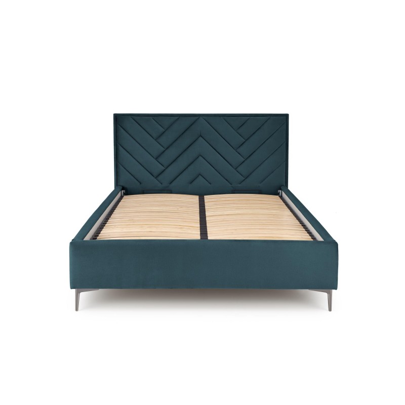 'MODULO W1 Bed 160 - Dark Green Headboard, Monolith 37 Upholstery' 'MODULO W1 Bed 160 - Dark Green Headboard, Monolith 37 Upholstery'
