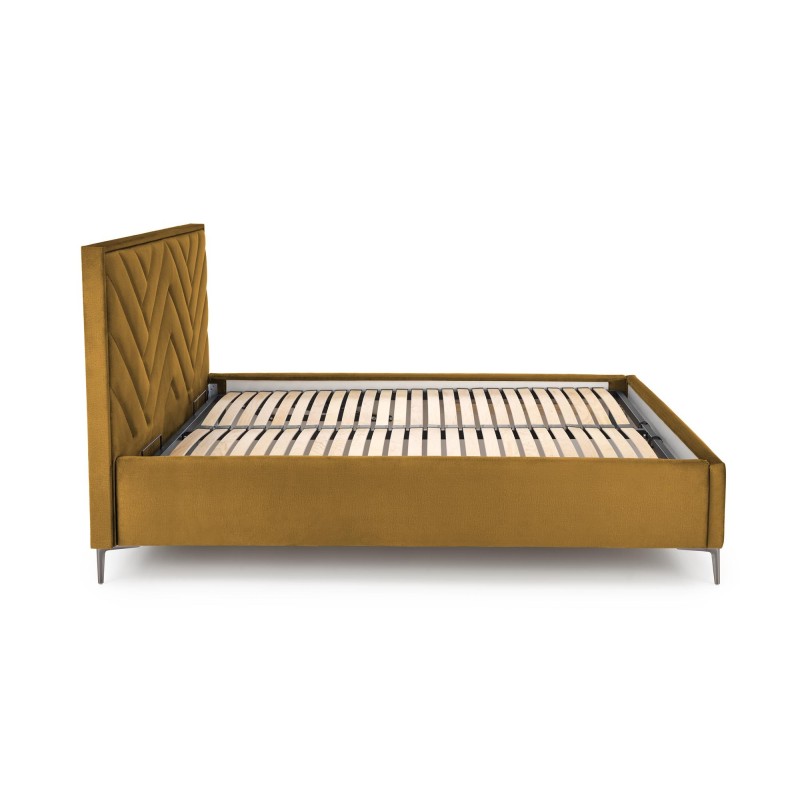 'MODULO W1 Bed 160 - Mustard Headboard Monolith 48 Upholstery' 'MODULO W1 Bed 160 - Mustard Headboard Monolith 48 Upholstery'