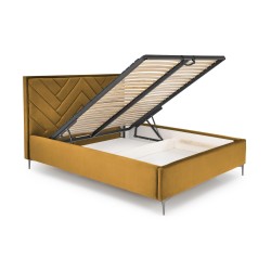 'MODULO W1 Bed 160 - Mustard Headboard Monolith 48 Upholstery' 'MODULO W1 Bed 160 - Mustard Headboard Monolith 48 Upholstery'