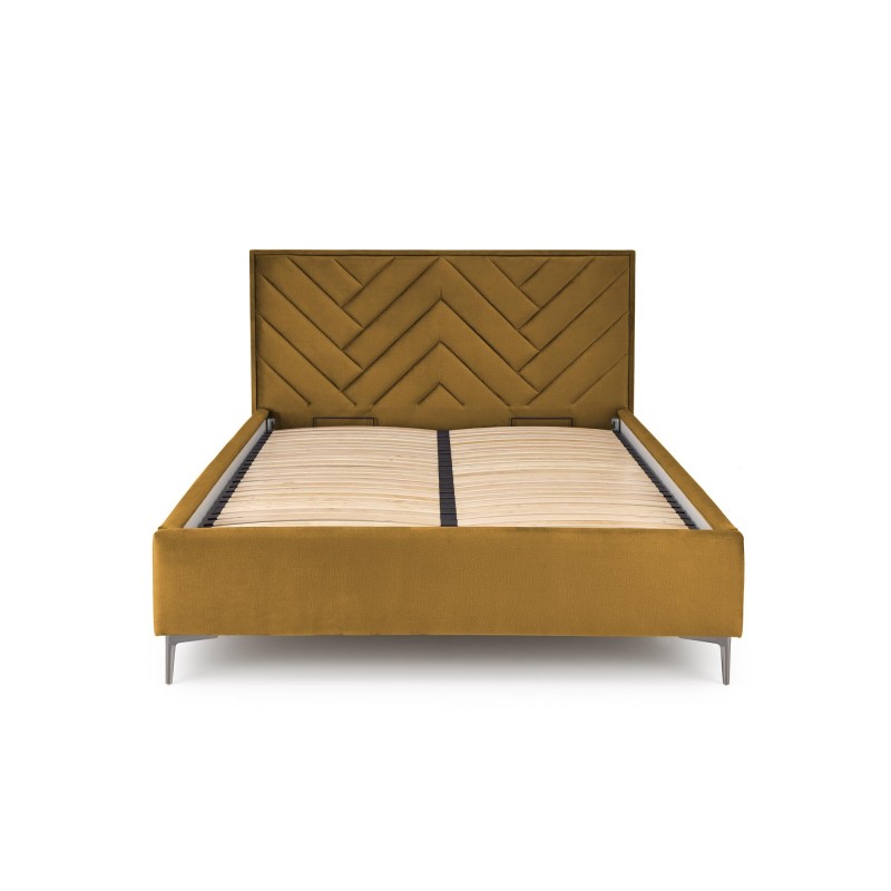 'MODULO W1 Bed 160 - Mustard Headboard Monolith 48 Upholstery' 'MODULO W1 Bed 160 - Mustard Headboard Monolith 48 Upholstery'