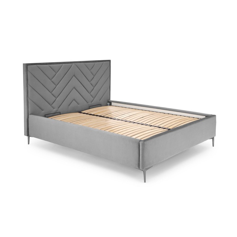 'MODULO W1 Bed 160 - Ash Headboard Upholstered in Monolith 85 Fabric' 'MODULO W1 Bed 160 - Ash Headboard Upholstered in Monolith 85 Fabric'
