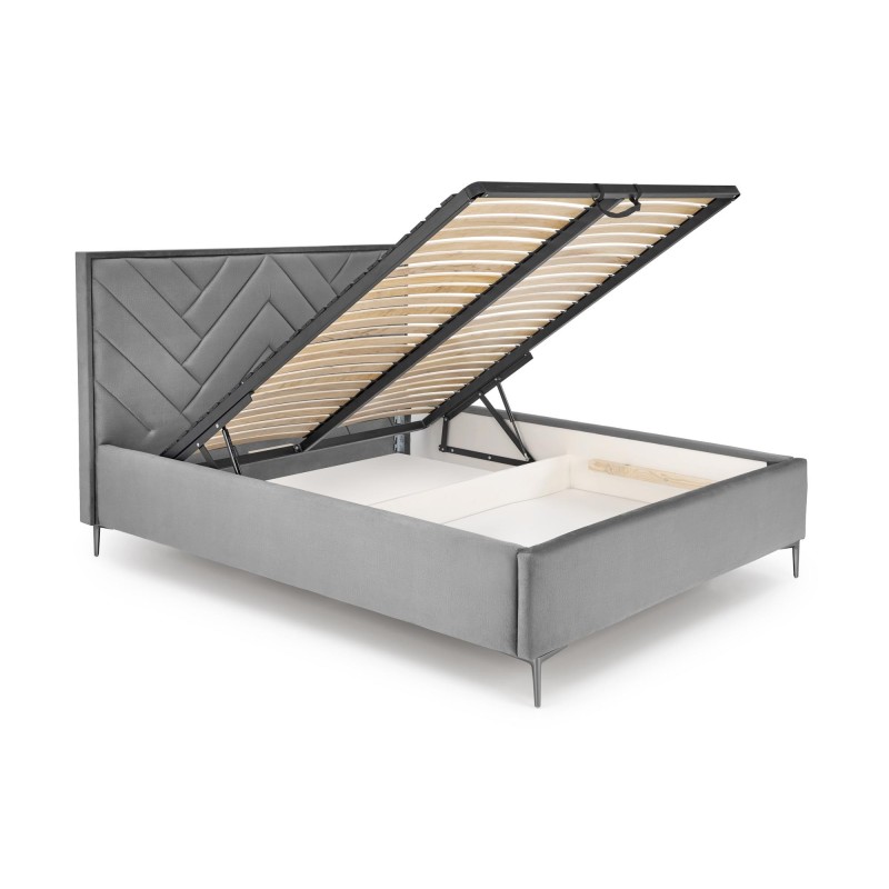 'MODULO W1 Bed 160 - Ash Headboard Upholstered in Monolith 85 Fabric' 'MODULO W1 Bed 160 - Ash Headboard Upholstered in Monolith 85 Fabric'