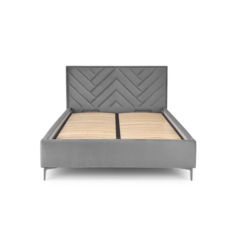 'MODULO W1 Bed 160 - Ash Headboard Upholstered in Monolith 85 Fabric' 'MODULO W1 Bed 160 - Ash Headboard Upholstered in Monolith 85 Fabric'