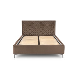 'MODULO W2 Bed 160 - Beige Headboard Upholstered in Monolith 09 Fabric' 'MODULO W2 Bed 160 - Beige Headboard Upholstered in Monolith 09 Fabric'