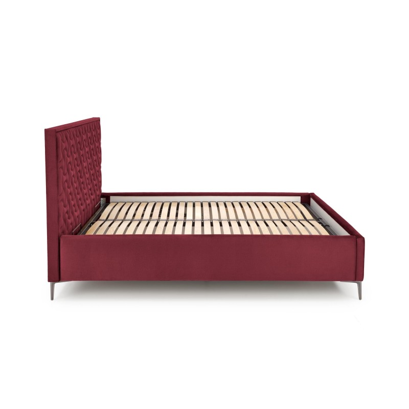 'MODULO W2 Bed 160 - Burgundy Headboard Monolith 59 Upholstery' 'MODULO W2 Bed 160 - Burgundy Headboard Monolith 59 Upholstery'