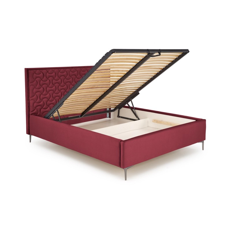 'MODULO W2 Bed 160 - Burgundy Headboard Monolith 59 Upholstery' 'MODULO W2 Bed 160 - Burgundy Headboard Monolith 59 Upholstery'