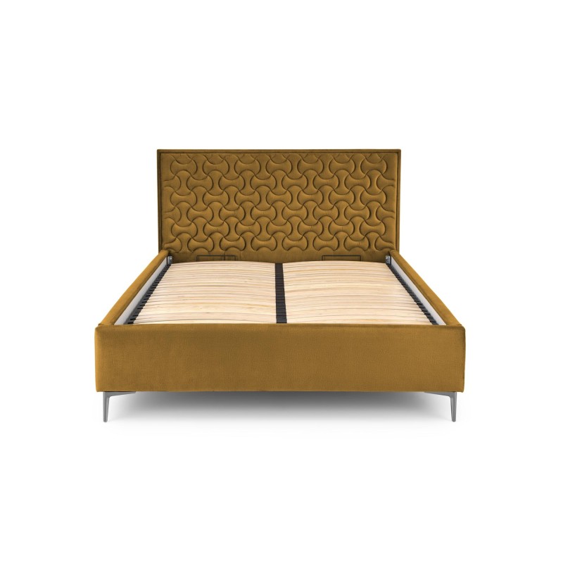 'MODULO W2 Bed 160 - Mustard Headboard Upholstered in Monolith 48' 'MODULO W2 Bed 160 - Mustard Headboard Upholstered in Monolith 48'