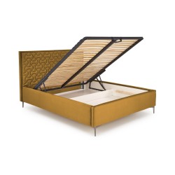 'MODULO W2 Bed 160 - Mustard Headboard Upholstered in Monolith 48' 'MODULO W2 Bed 160 - Mustard Headboard Upholstered in Monolith 48'
