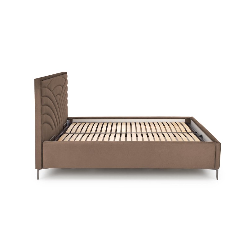 'MODULO W3 Bed 160 - Beige Headboard Upholstered in Monolith 09 Fabric' 'MODULO W3 Bed 160 - Beige Headboard Upholstered in Monolith 09 Fabric'