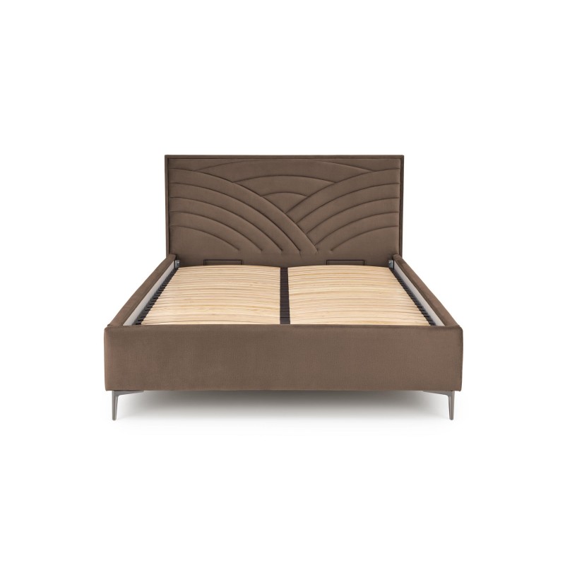 'MODULO W3 Bed 160 - Beige Headboard Upholstered in Monolith 09 Fabric' 'MODULO W3 Bed 160 - Beige Headboard Upholstered in Monolith 09 Fabric'