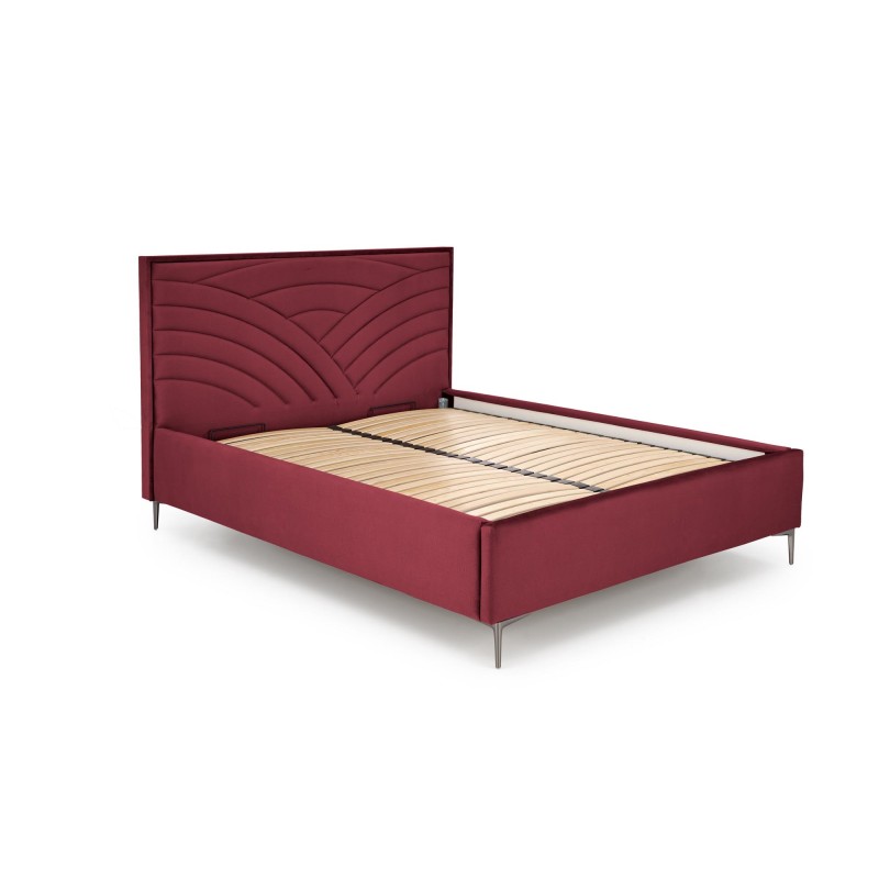 'MODULO W3 Bed 160 - Burgundy Headboard Monolith 59 Upholstery' 'MODULO W3 Bed 160 - Burgundy Headboard Monolith 59 Upholstery'
