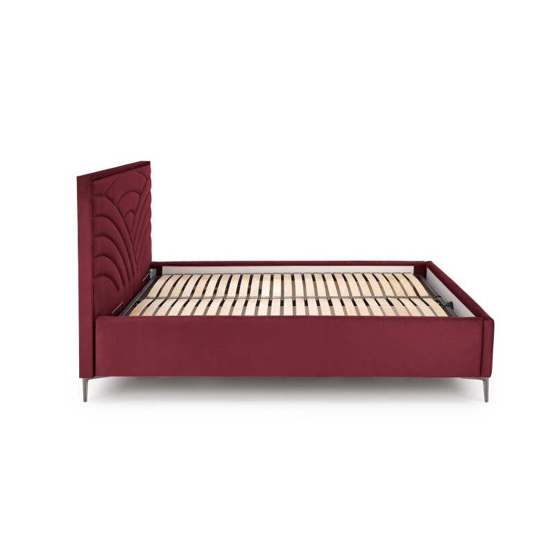 'MODULO W3 Bed 160 - Burgundy Headboard Monolith 59 Upholstery' 'MODULO W3 Bed 160 - Burgundy Headboard Monolith 59 Upholstery'