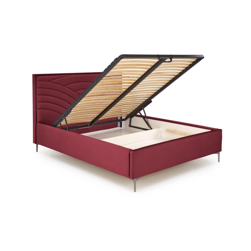 'MODULO W3 Bed 160 - Burgundy Headboard Monolith 59 Upholstery' 'MODULO W3 Bed 160 - Burgundy Headboard Monolith 59 Upholstery'
