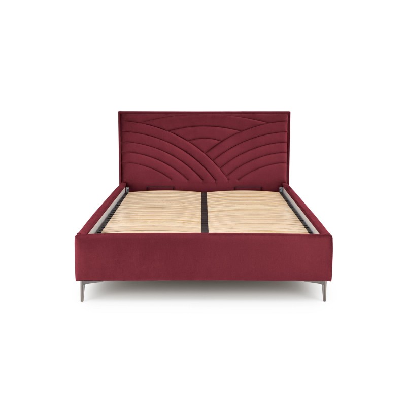 'MODULO W3 Bed 160 - Burgundy Headboard Monolith 59 Upholstery' 'MODULO W3 Bed 160 - Burgundy Headboard Monolith 59 Upholstery'