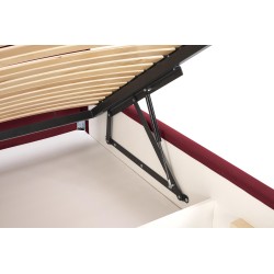 'MODULO W3 Bed 160 - Burgundy Headboard Monolith 59 Upholstery' 'MODULO W3 Bed 160 - Burgundy Headboard Monolith 59 Upholstery'
