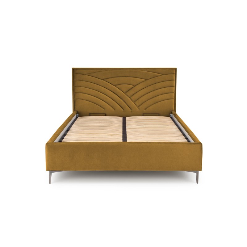 'MODULO W3 Bed 160 - Mustard Headboard Monolith 48 Upholstery' 'MODULO W3 Bed 160 - Mustard Headboard Monolith 48 Upholstery'