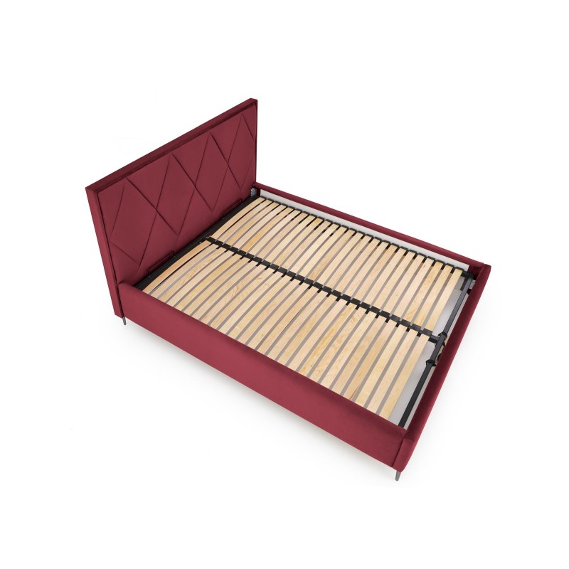 'MODULO W4 Bed 160 - Burgundy Headboard Monolith 59 Upholstery' 'MODULO W4 Bed 160 - Burgundy Headboard Monolith 59 Upholstery'