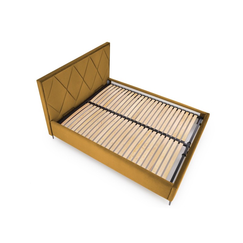 'MODULO W4 Bed 160 - Mustard Headboard Monolith 48 Upholstery' 'MODULO W4 Bed 160 - Mustard Headboard Monolith 48 Upholstery'