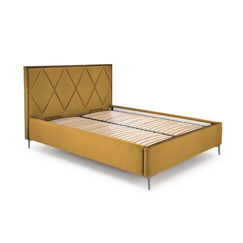 'MODULO W4 Bed 160 - Mustard Headboard Monolith 48 Upholstery' 'MODULO W4 Bed 160 - Mustard Headboard Monolith 48 Upholstery'