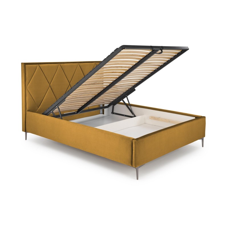 'MODULO W4 Bed 160 - Mustard Headboard Monolith 48 Upholstery' 'MODULO W4 Bed 160 - Mustard Headboard Monolith 48 Upholstery'