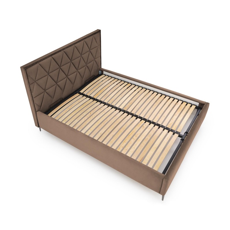 'MODULO W5 Bed 160 - Beige Headboard Upholstered in Monolith 09 Fabric' 'MODULO W5 Bed 160 - Beige Headboard Upholstered in Monolith 09 Fabric'