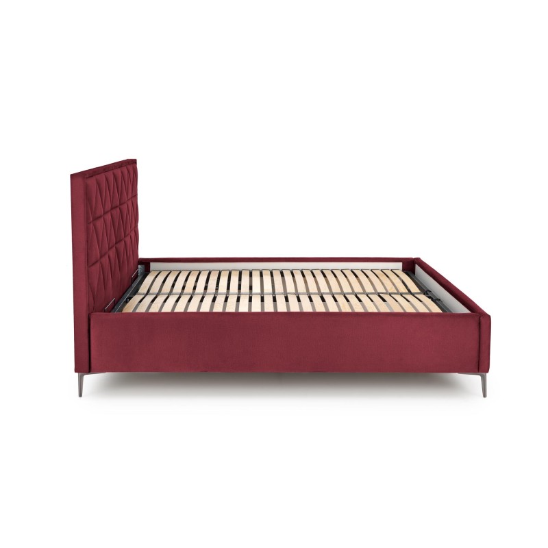 'MODULO W5 Bed 160 - Burgundy Headboard Monolith 59 Upholstery' 'MODULO W5 Bed 160 - Burgundy Headboard Monolith 59 Upholstery'