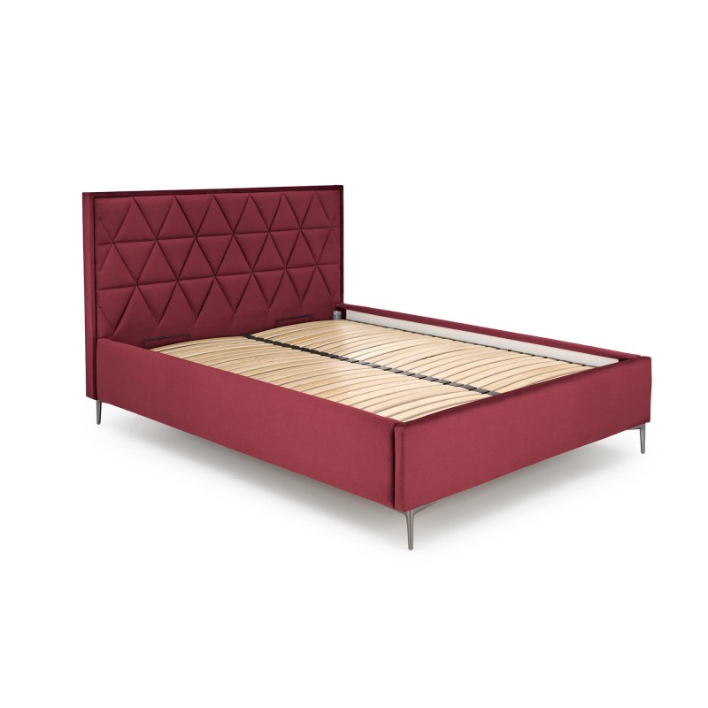 'MODULO W5 Bed 160 - Burgundy Headboard Monolith 59 Upholstery' 'MODULO W5 Bed 160 - Burgundy Headboard Monolith 59 Upholstery'