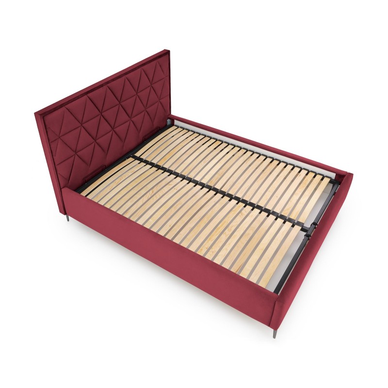 'MODULO W5 Bed 160 - Burgundy Headboard Monolith 59 Upholstery' 'MODULO W5 Bed 160 - Burgundy Headboard Monolith 59 Upholstery'