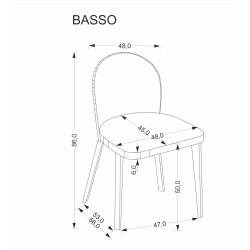 'BASSO Light Walnut Chair / Upholstery: CREMONA 14' 'BASSO Light Walnut Chair / Upholstery: CREMONA 14'
