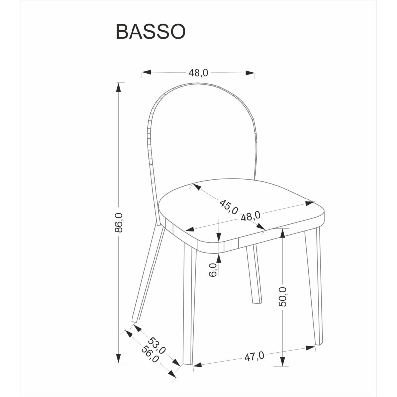 'BASSO Light Walnut Chair / Upholstery: CREMONA 14' 'BASSO Light Walnut Chair / Upholstery: CREMONA 14'