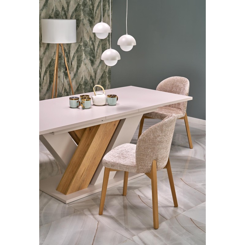 'BASSO Natural Oak Chair / Upholstery: CREMONA 14' 'BASSO Natural Oak Chair / Upholstery: CREMONA 14'
