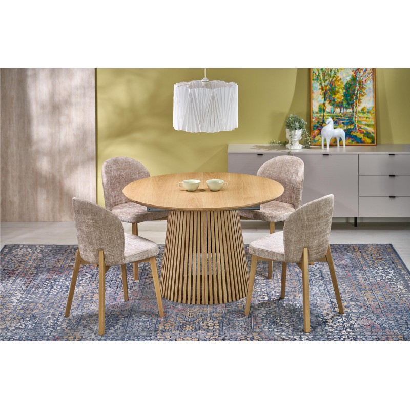 'BASSO Natural Oak Chair / Upholstery: CREMONA 14' 'BASSO Natural Oak Chair / Upholstery: CREMONA 14'