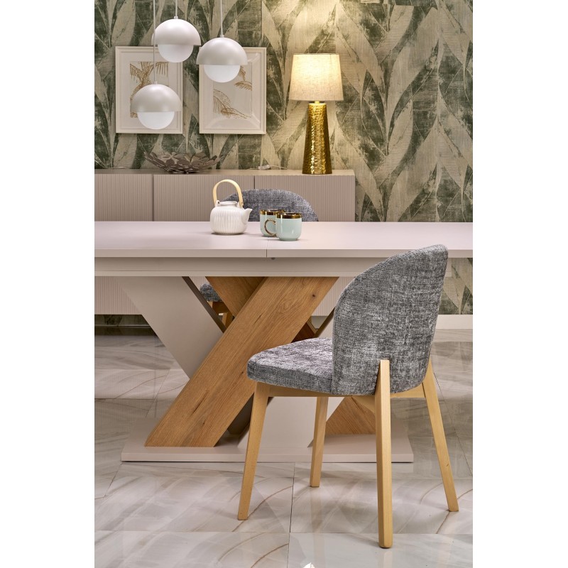 'BASSO Natural Oak Chair / Upholstery: CREMONA 96' 'BASSO Natural Oak Chair / Upholstery: CREMONA 96'