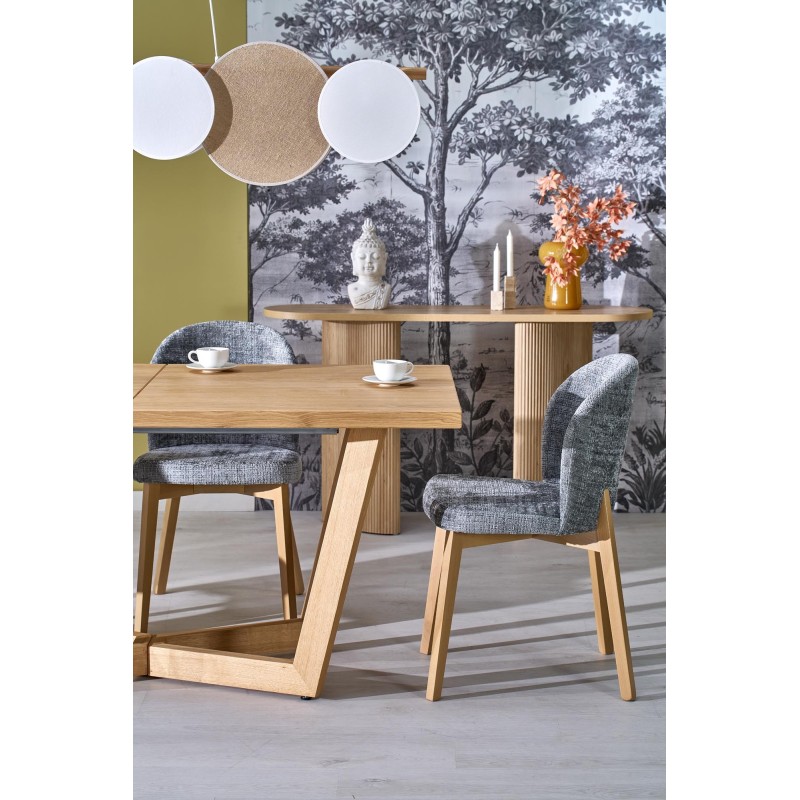 'BASSO Natural Oak Chair / Upholstery: CREMONA 96' 'BASSO Natural Oak Chair / Upholstery: CREMONA 96'