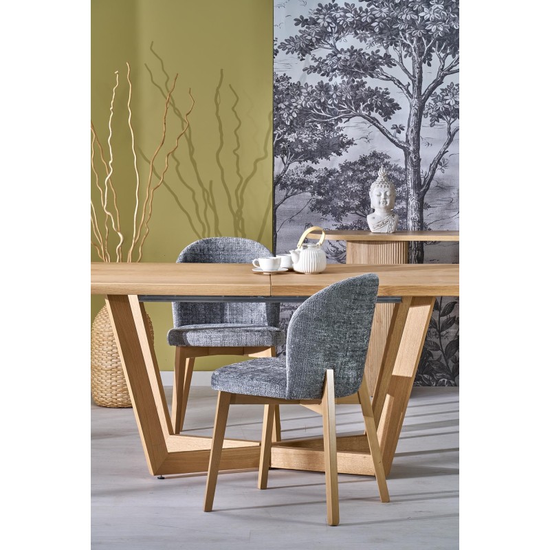 'BASSO Natural Oak Chair / Upholstery: CREMONA 96' 'BASSO Natural Oak Chair / Upholstery: CREMONA 96'