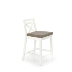 'BORYS LOW Low Bar Chair in White / Upholstered in Inari 23'
