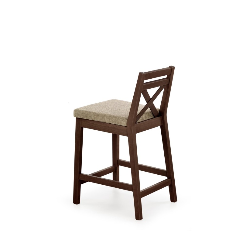 'BORYS LOW Low Bar Chair in Dark Walnut / Lars 07 Upholstery' 'BORYS LOW Low Bar Chair in Dark Walnut / Lars 07 Upholstery'
