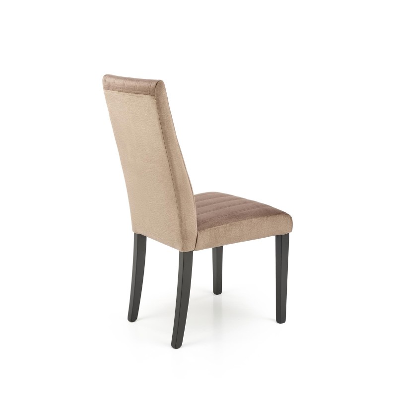 'DIEGO 2 Black Chair / Quilted Velvet Upholstery Stripes - MONOLITH 09' 'DIEGO 2 Black Chair / Quilted Velvet Upholstery Stripes - MONOLITH 09'