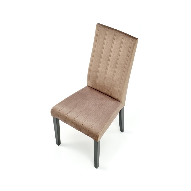 'DIEGO 2 Black Chair / Quilted Velvet Upholstery Stripes - MONOLITH 09' 'DIEGO 2 Black Chair / Quilted Velvet Upholstery Stripes - MONOLITH 09'