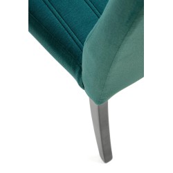 'DIEGO 2 Black Chair / Quilted Velvet Upholstery Stripes - MONOLITH 37' 'DIEGO 2 Black Chair / Quilted Velvet Upholstery Stripes - MONOLITH 37'