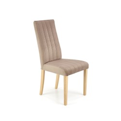 'DIEGO 3 Honey Oak Chair / Quilted Velvet Stripes - MONOLITH 09'