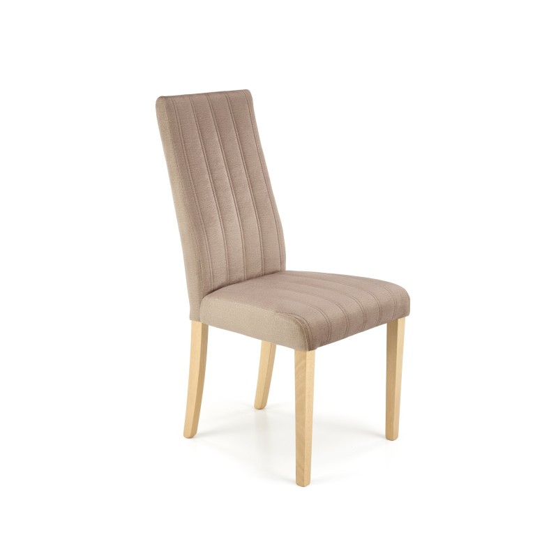 'DIEGO 3 Honey Oak Chair / Quilted Velvet Stripes - MONOLITH 09'