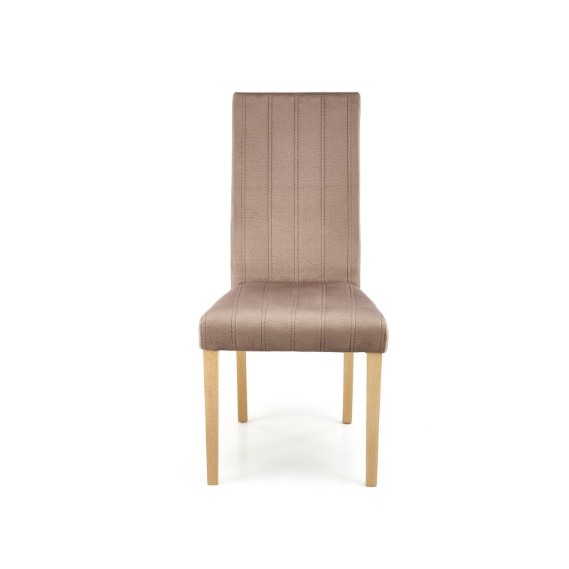 'DIEGO 3 Honey Oak Chair / Quilted Velvet Stripes - MONOLITH 09' 'DIEGO 3 Honey Oak Chair / Quilted Velvet Stripes - MONOLITH 09'