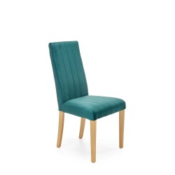 'DIEGO 3 Honey Oak Chair / Quilted Velvet Stripes - MONOLITH 37'