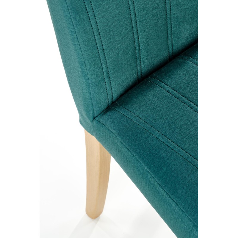'DIEGO 3 Honey Oak Chair / Quilted Velvet Stripes - MONOLITH 37' 'DIEGO 3 Honey Oak Chair / Quilted Velvet Stripes - MONOLITH 37'