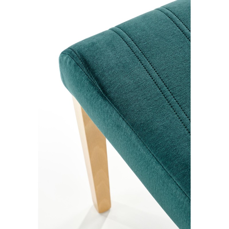 'DIEGO 3 Honey Oak Chair / Quilted Velvet Stripes - MONOLITH 37' 'DIEGO 3 Honey Oak Chair / Quilted Velvet Stripes - MONOLITH 37'