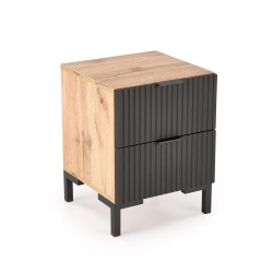 'NELA Nightstand, Craft Oak - Black'