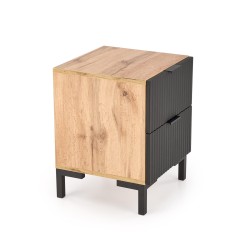 NELA szafka nocna, dąb craft - czarny (1p 1szt) NELA szafka nocna, dąb craft - czarny (1p 1szt)
