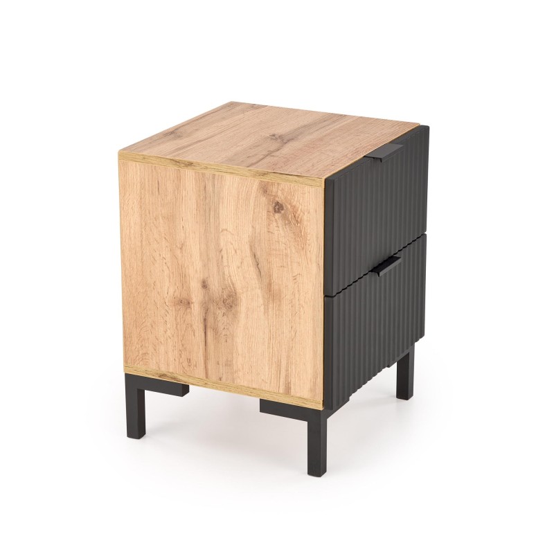 'NELA Nightstand, Craft Oak - Black' 'NELA Nightstand, Craft Oak - Black'